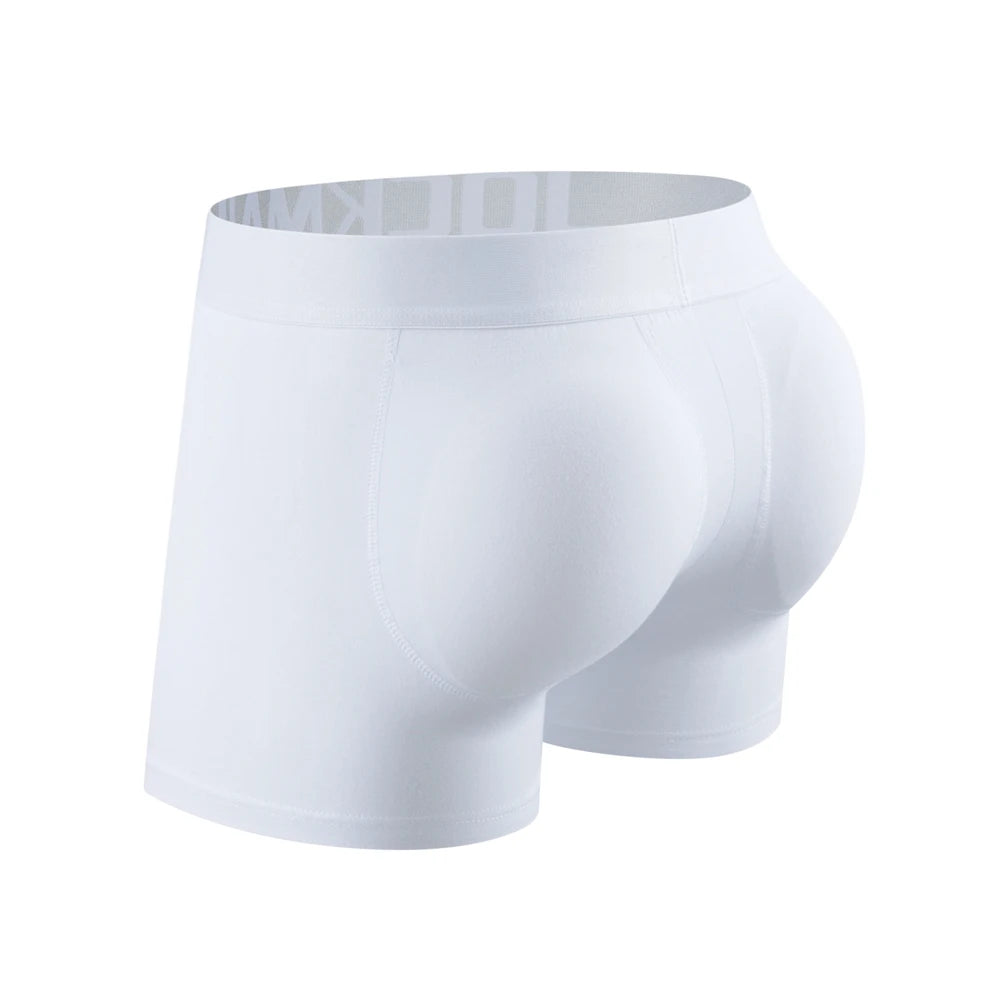 Men's Breathable Cotton Padded Butt Underwear with Removable Pads