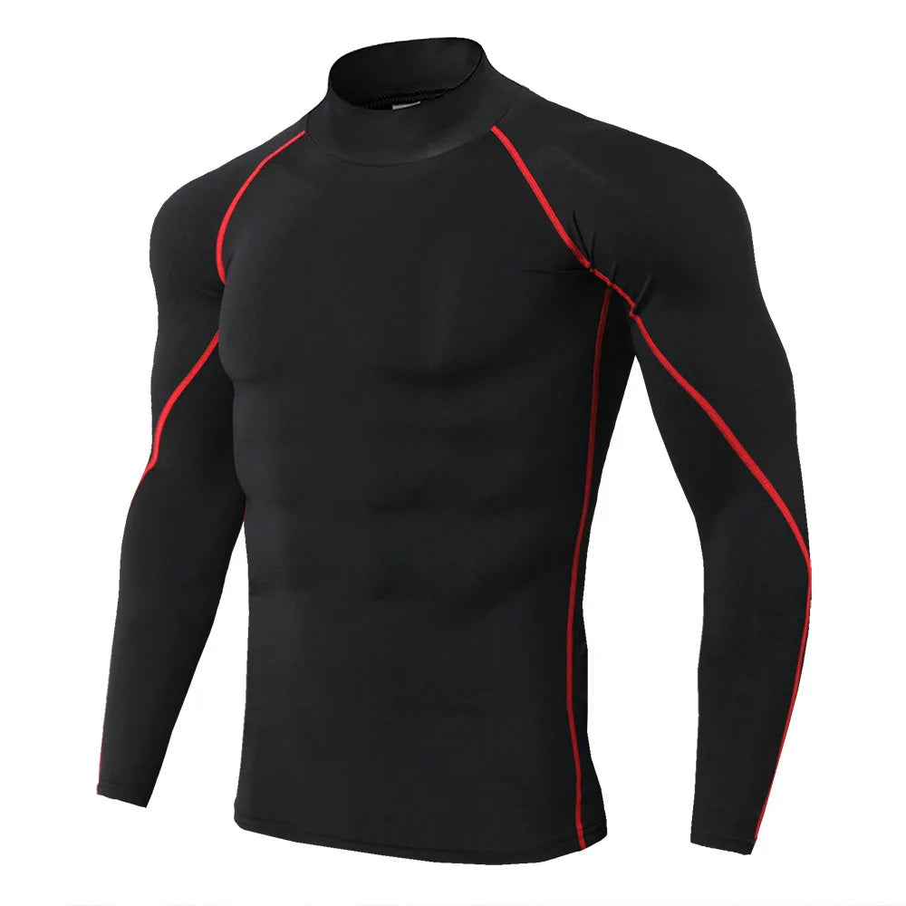 Men's Long Sleeve Quick Dry Stretch Gym Fit Sports Shirt
