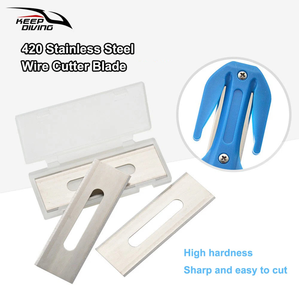 3PCS/lot Replaced Blades for KEEP DIVING Cutting Special Knife Line Cutter Ceramic/Titanium Plated/Stainless Steel Blade Secant