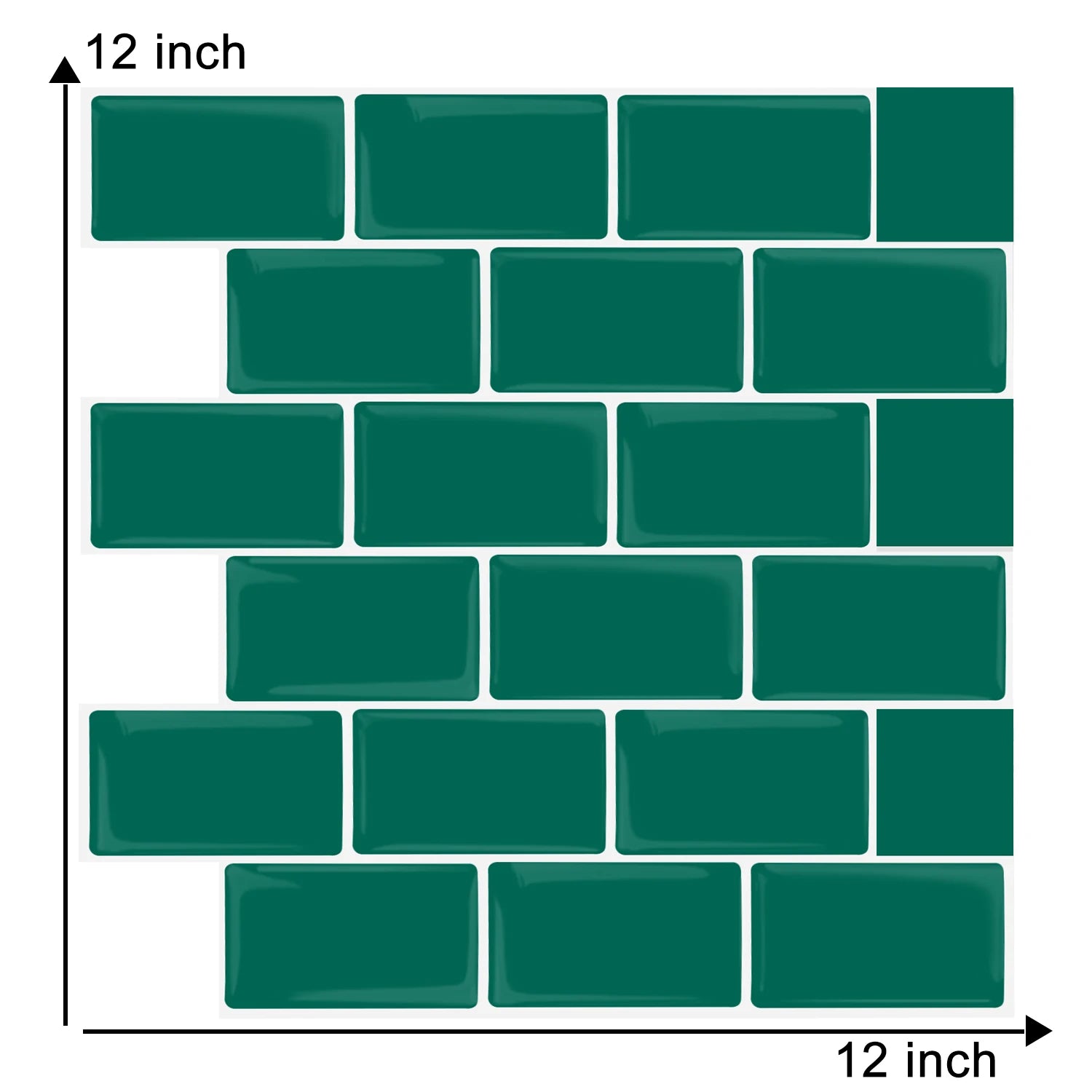 5PCS 3D Wall Tile Stickers Kitchen Backsplash Waterproof Heat Resistant Wallpaper 12x12 Inch Strong Adhesive for Home Decoration