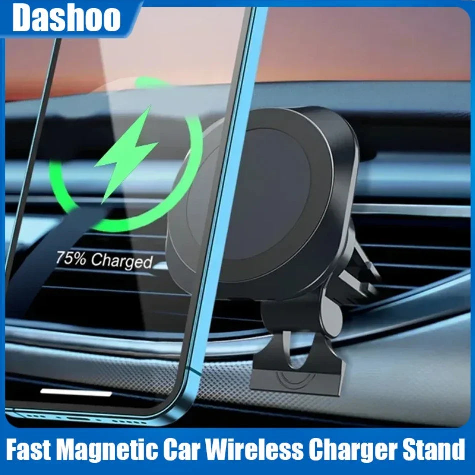 Magnetic Car Wireless Charger Stand Phone Holder Air Vent Mount Clip Support In Car Fast Charging for iPhone 16-12 Pro Max Mini