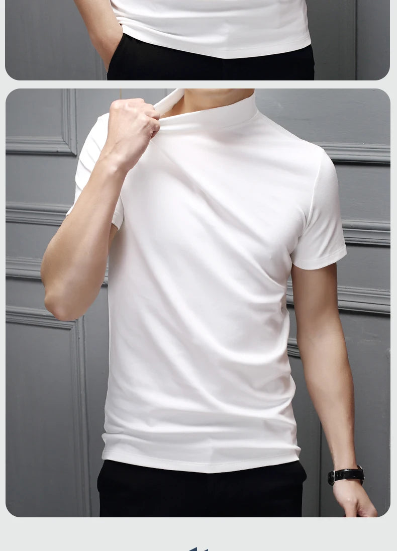 Men's Short Turtleneck Sweater, Bodycon, Youthful Fashion
