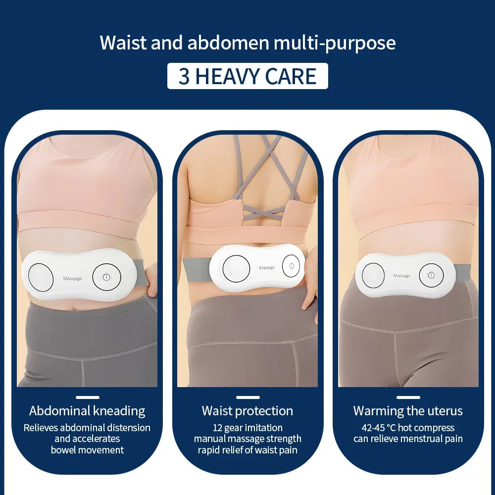 Waist Massage Belt, Lumbar Pain Relief, Hot and Cold Menstrual Pain Relief