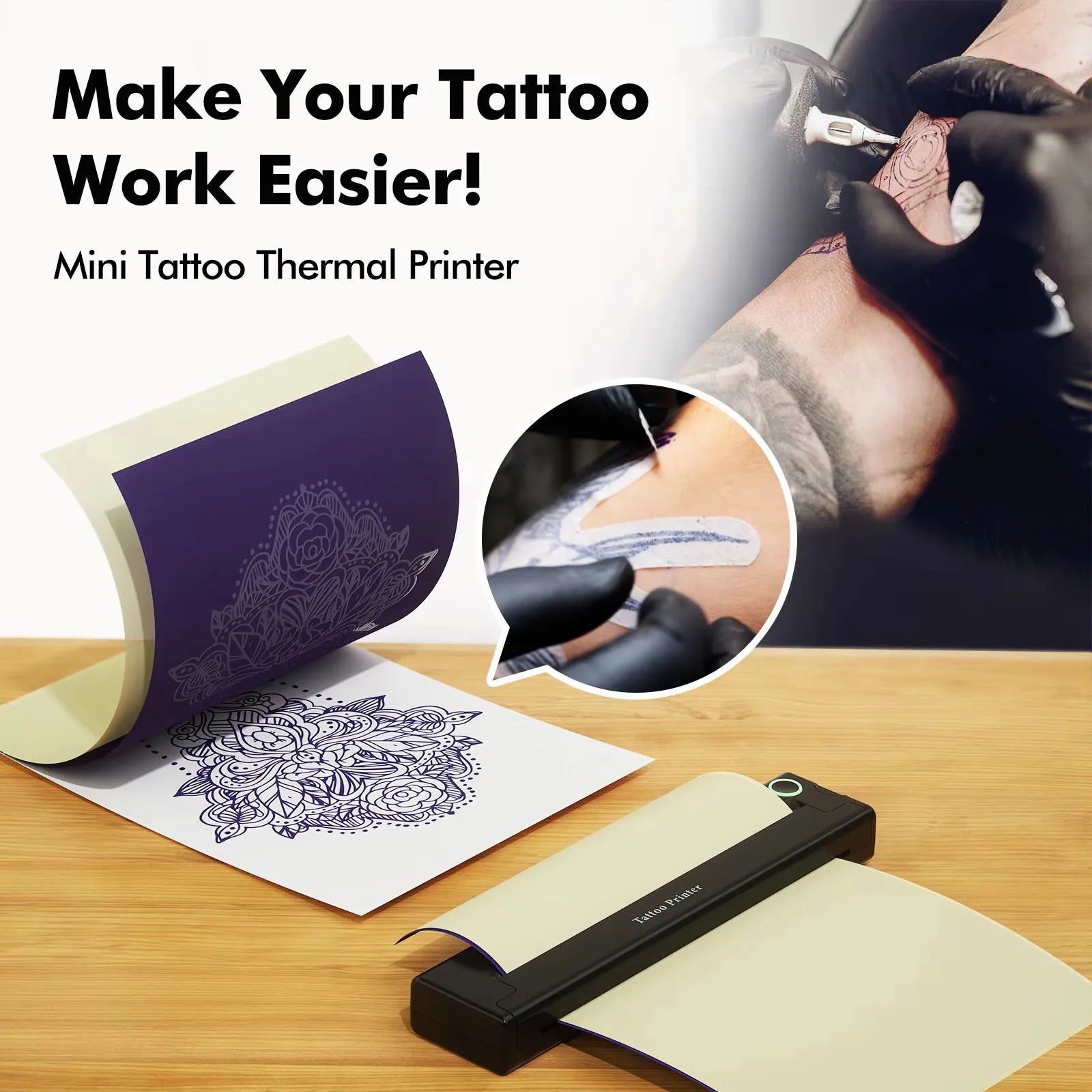 A4 Thermal Printers Wireless Bluetooth Tattoos Printer Portable Mini Thermal Printer A4 Paper Photo Printer From Mobile Phone - Daisan Mart