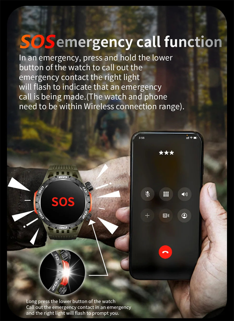 Đồng Hồ Thông Minh Nam LED, Định Vị, Chống Nước IP68