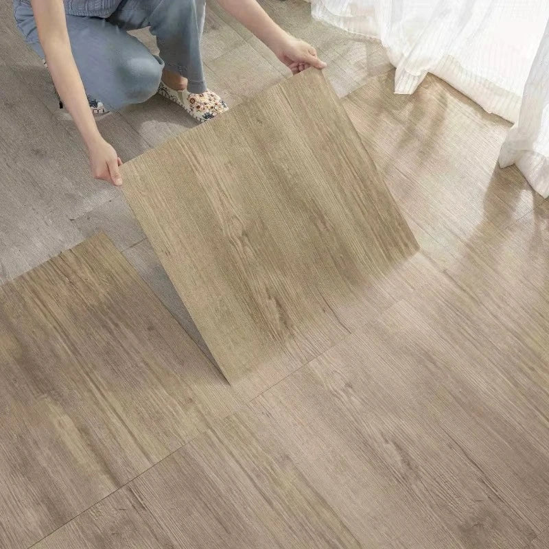 12-Pack Self-Adhesive Vinyl Floor Tiles, Waterproof Peel &amp; Stick Wood Look PVC Flooring for Bedroom Living Room Home Decor