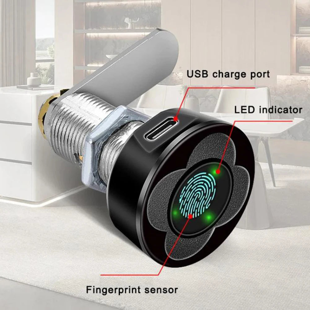 USB Rechargeable Smart Fingerprint Lock Advanced Security Solution for Drawers with 0 5 Second Unlocking Time and Robust Design