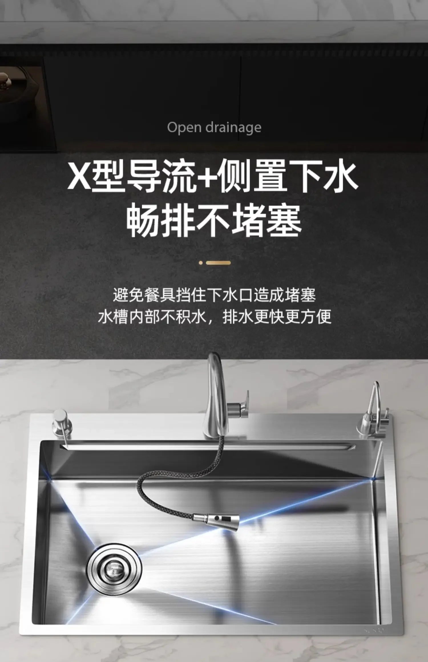 304 stainless steel sink kitchen large single  household  85x45 - Daisan Mart