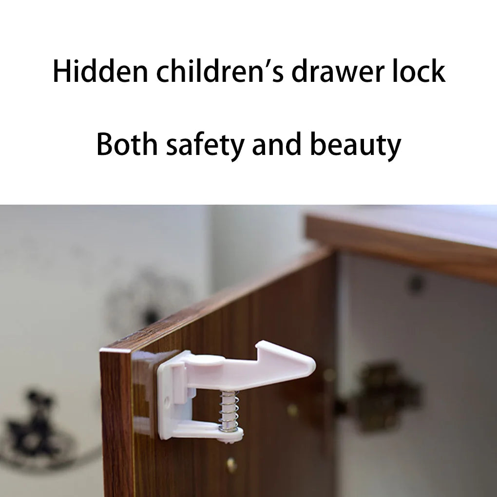 6pcs Baby Cabinet Locks Invisible Closet Drawer Lock Child Security Protector No Drilling Installation Security Protector Locks - Daisan Mart