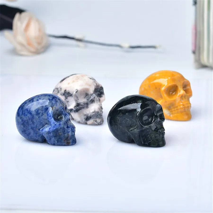 Đầu Lâu Đá Quý Tự Nhiên Chạm Khắc Phong Thủy 50mm