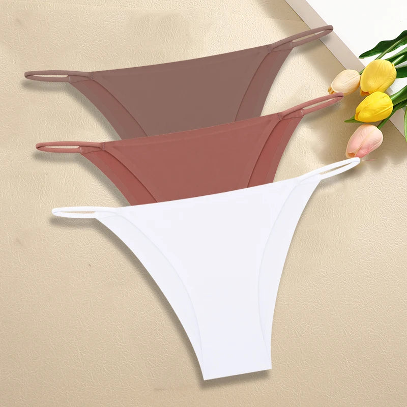 Set of 3 Ice Silk Ultra-Thin Seamless Women's Panties