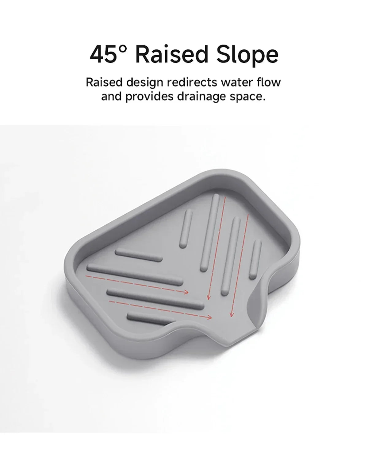 45° Silicone Faucet Mat Kitchen Sink Tray Soap Dispenser Sponge Drain Pad Sink SplashDrying Mat Countertop Storage Tray SoapTray