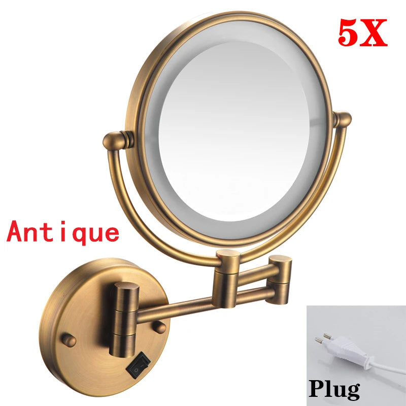 High-end Gold-Plated LED Folding Makeup Mirror