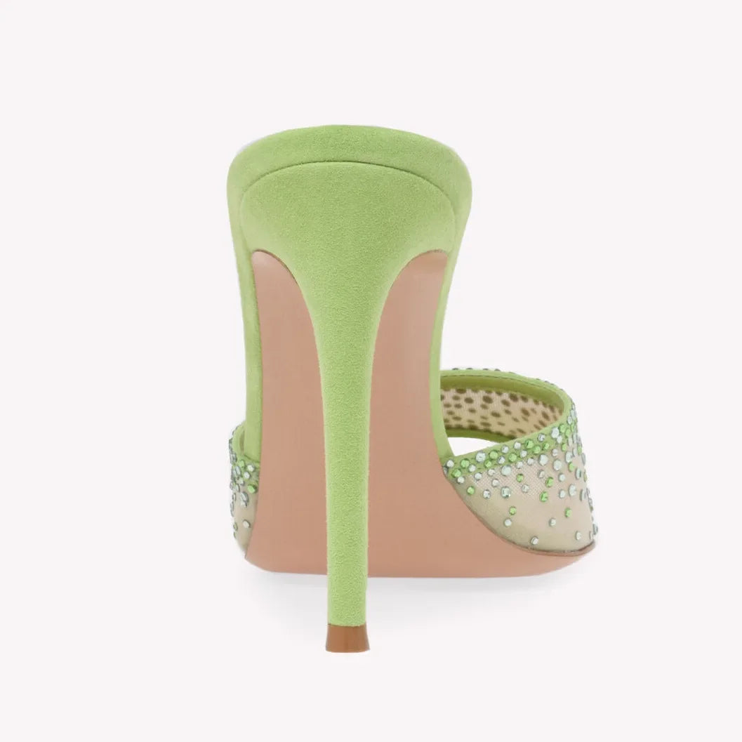 Women's Pointed Toe Rhinestone High Heel Sandals for Elegant Party