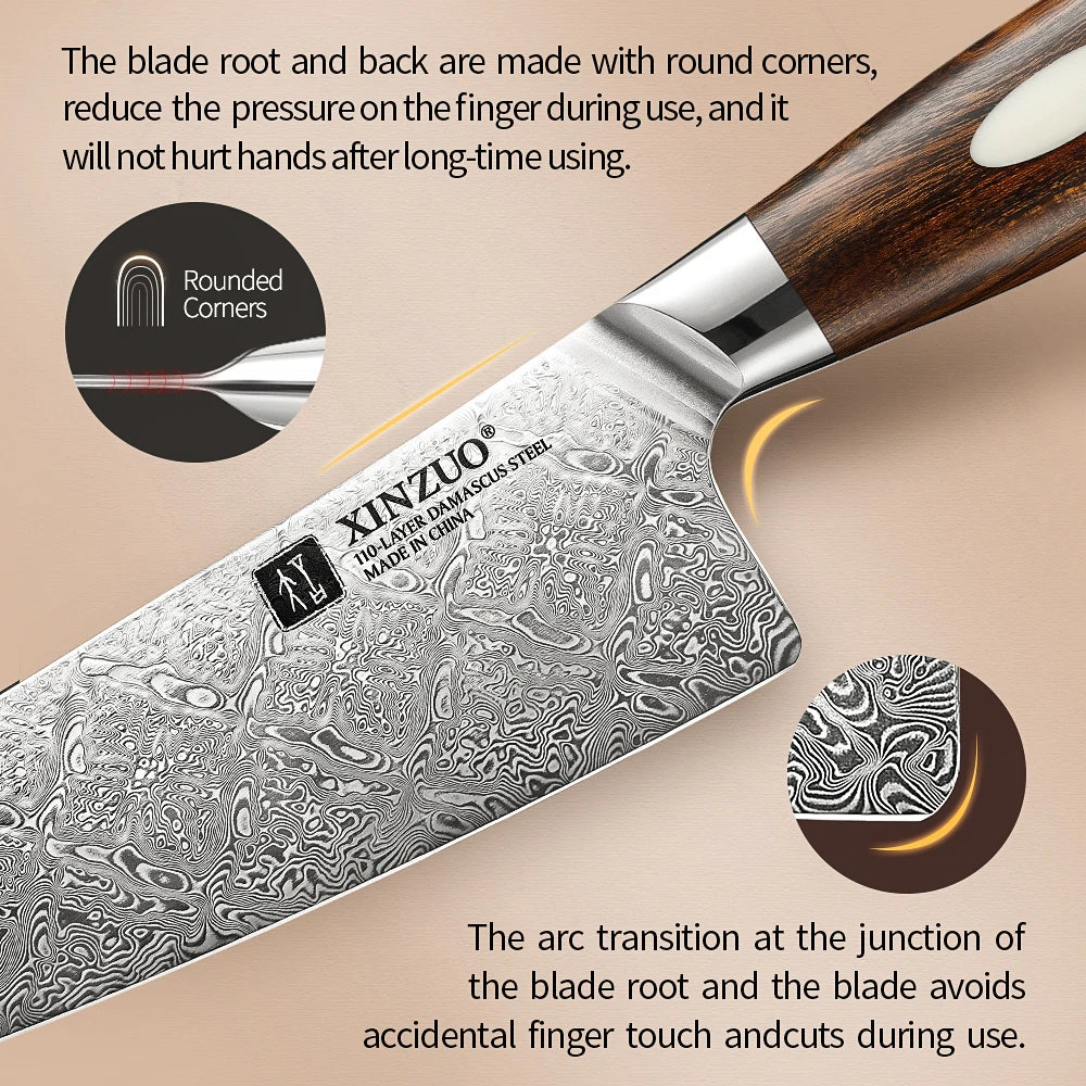 XINZUO 8.5IN KITCHEN KNIFE - HIGH-GRADE 110-LAYER DAMASCUS STEEL