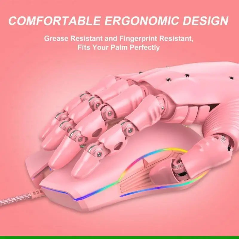 U55C Computer Mouse With Type-C USB with 7 Buttons 3200 DPI Adjustable Mouse for Laptop for Windows Desktop