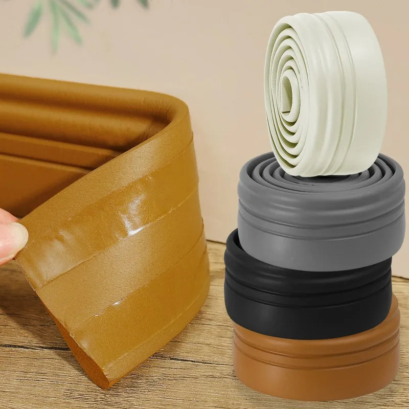 6/2M Waterproof Enclosure Self adhesive Skirting Line 3D Wall Stickers Thickened Anti-collision Decorations Kid's Corner Line