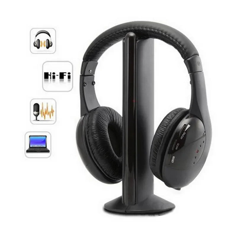 5 in 1 Wireless HiFi Headphones for TV &amp; Computer