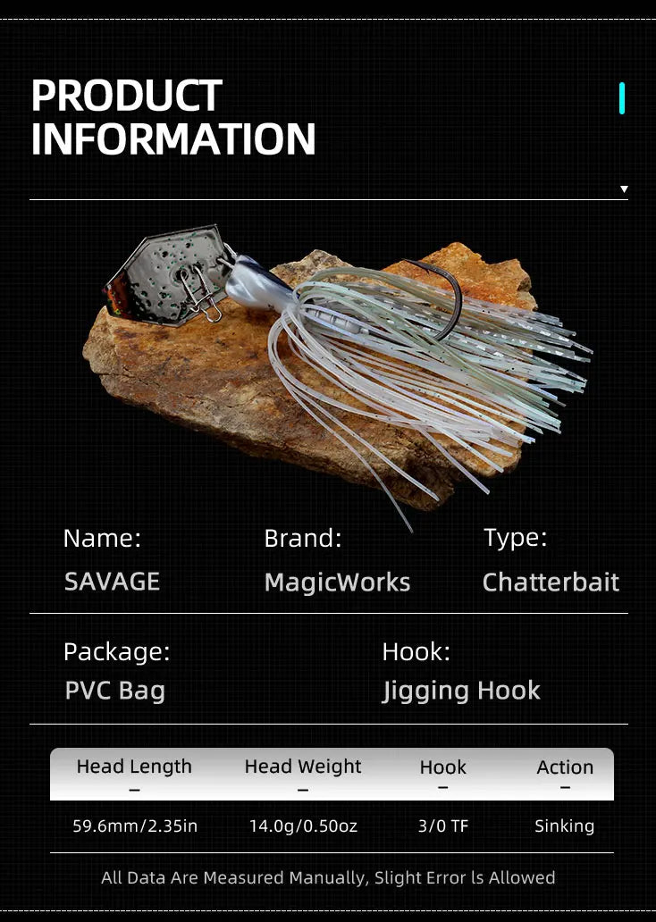 Mồi Jig Đầu Lắc 1/2oz Câu Cá Magic Works Silicon