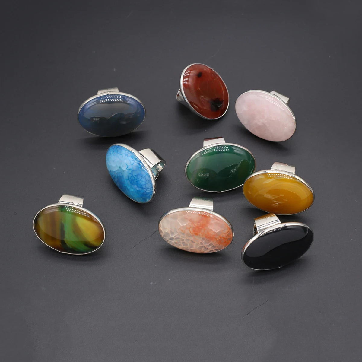 Natural Agate Couple Rings - Delicate and Quality