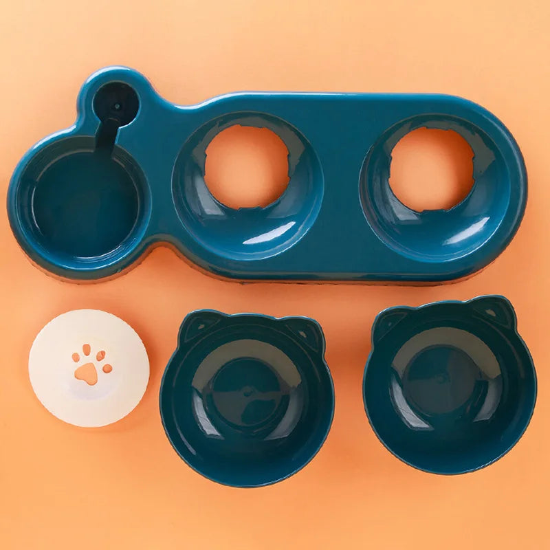 3 in 1 Cat Feeder Automatic Water Dispenser Double Bowl Pet Bowl for Small Dogs Cats Pet Food Container Cat Accessories - Daisan Mart
