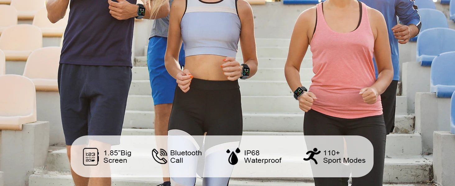 Đồng Hồ Thông Minh 1.85” Gọi, Chống Nước, Đa Thể Thao