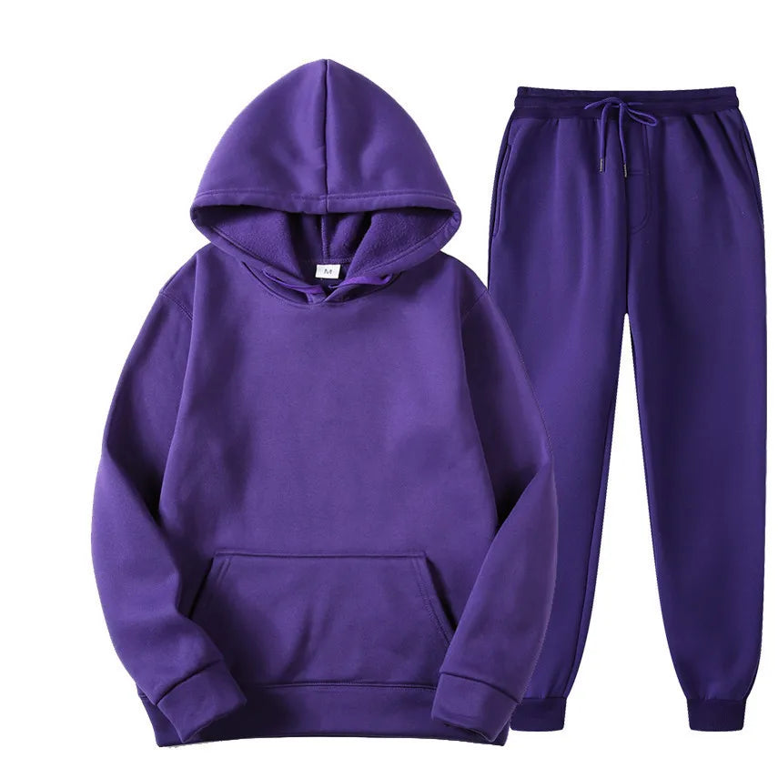 2-Piece Autumn Winter Active Unisex Sportswear Set