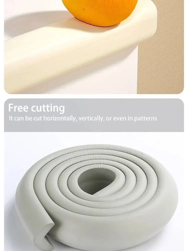 2M Child Bumper Strips Baby Safety Anti-collision Soft Table Edge L-shaped Protector Strip Safety Table Corner Protection Strips