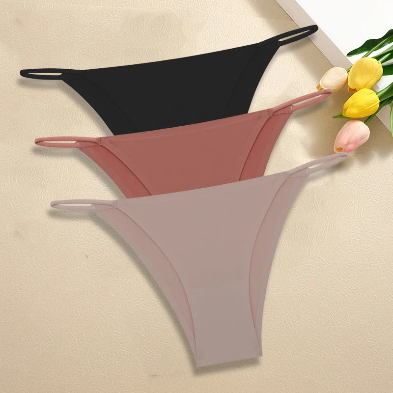 Set of 3 Ice Silk Ultra-Thin Seamless Women's Panties