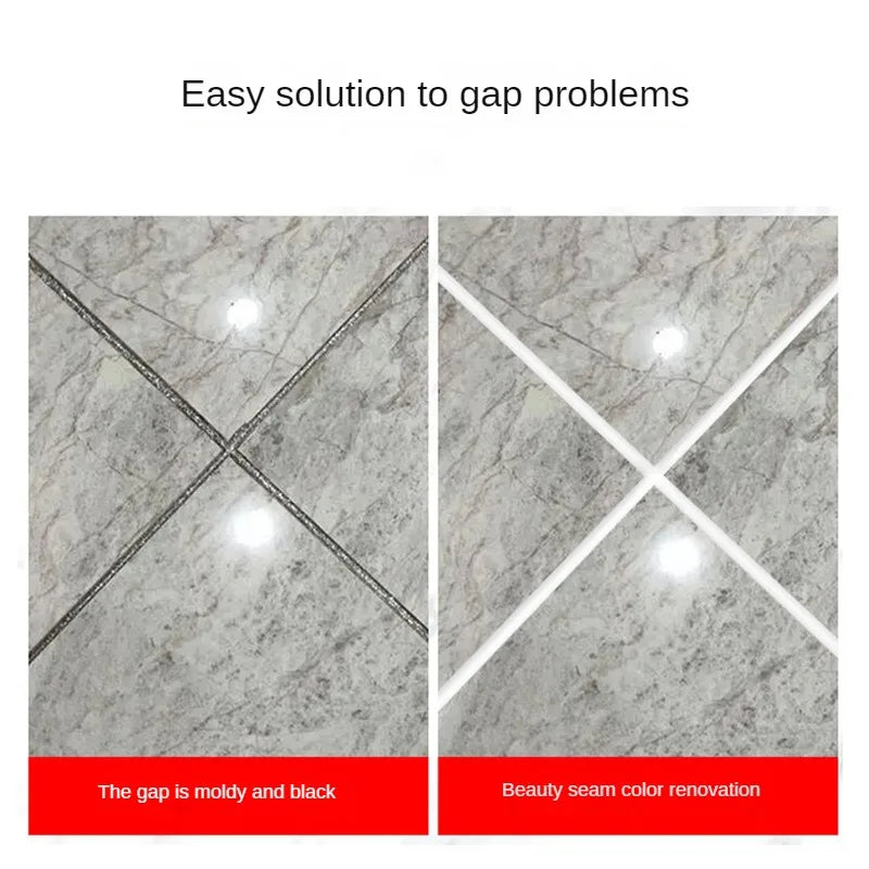 Ceramic Tile Pen Wall Grout Restorer Pen Repair Marker Grout Filler Pen for Restoring Tile Wall Floor Bathrooms Kitchen White