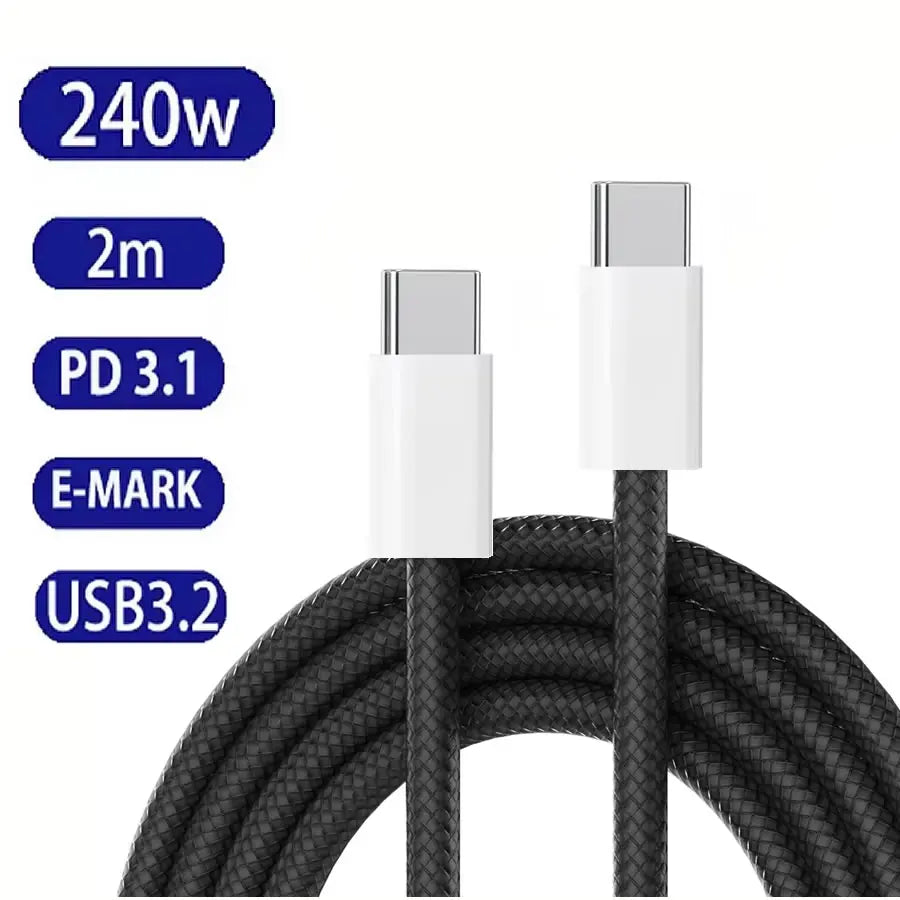 Cáp Sạc Nhanh USB-C 240W Cho iPhone 15/MacBook 2M - Daisan Mart
