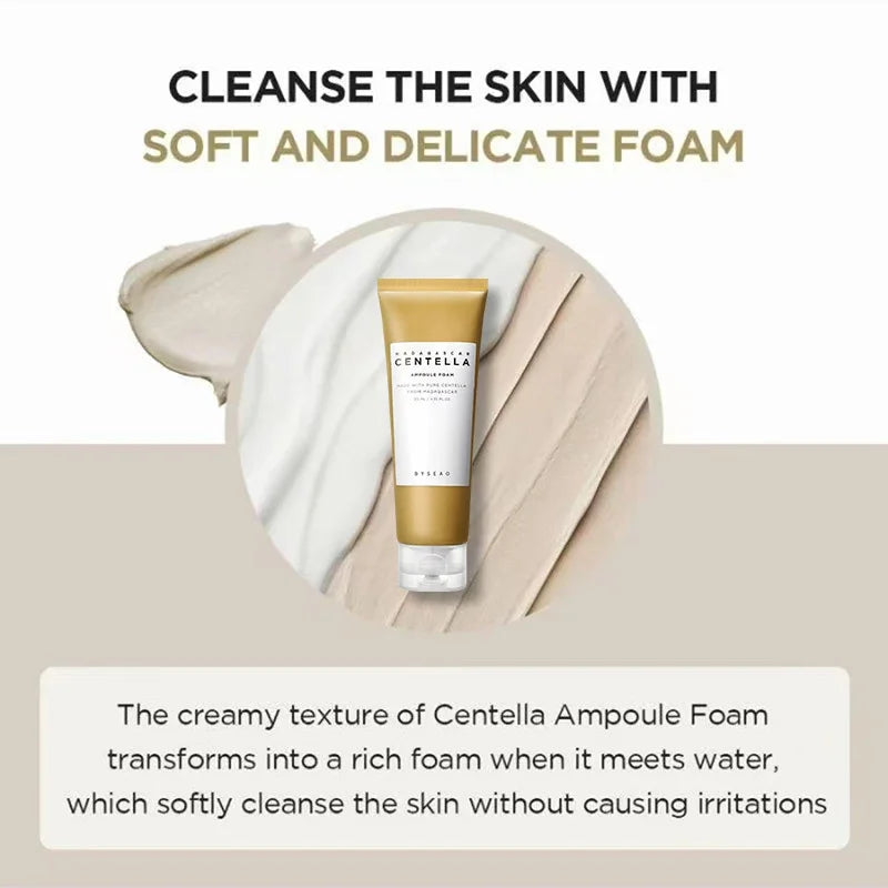 Centella Face Refreshing Foaming Cleanser,Gentle Removes Dirt,Oil Control Deep Cleansing Calming Ampoule Foam,Korean Skincare