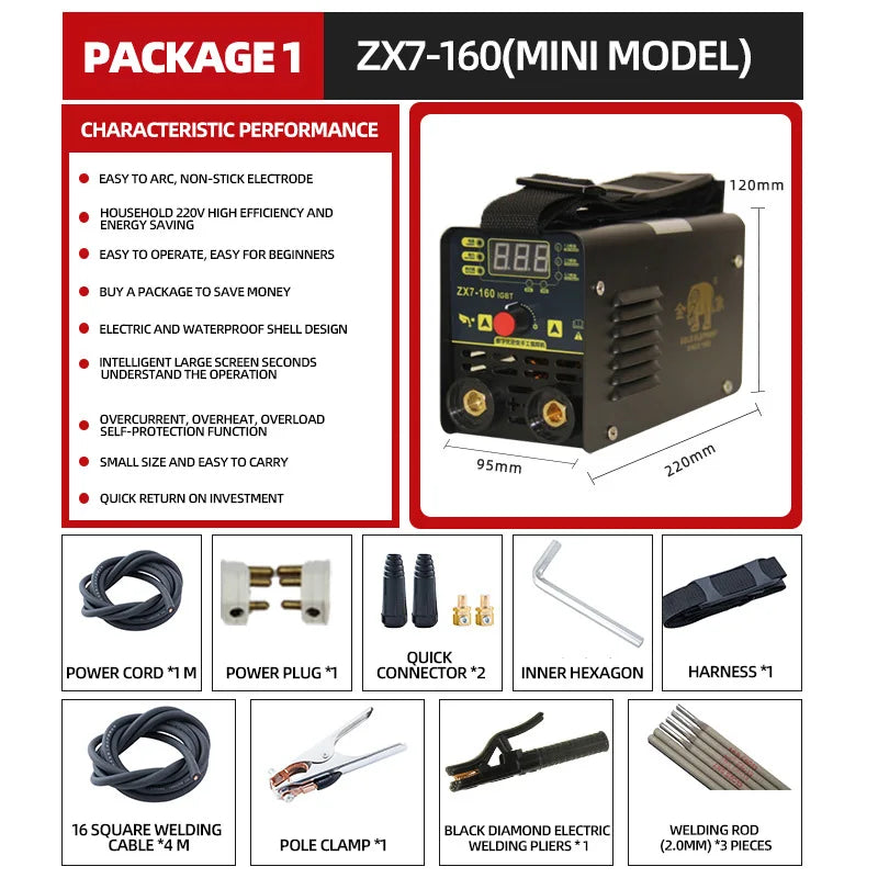 Máy Hàn Đa Năng 220V IGBT MMA TIG MIG Chuyên Nghiệp - Daisan Mart