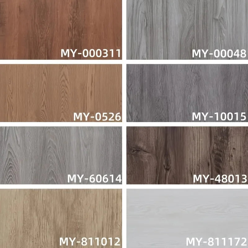 12-Pack Self-Adhesive Vinyl Floor Tiles, Waterproof Peel &amp; Stick Wood Look PVC Flooring for Bedroom Living Room Home Decor