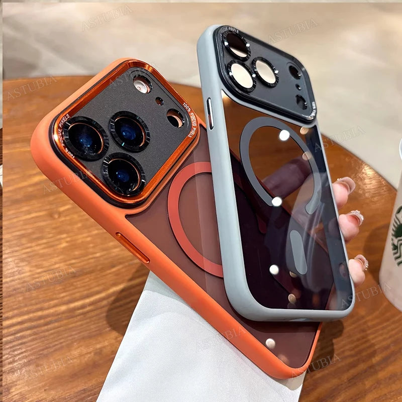 Luxury Magnetic Metal Lens Bumper Protection Case For iPhone 17 Air 16 15 14 13 12 11 Pro Max Plus Wireless Charge Hard Cover - Daisan Mart