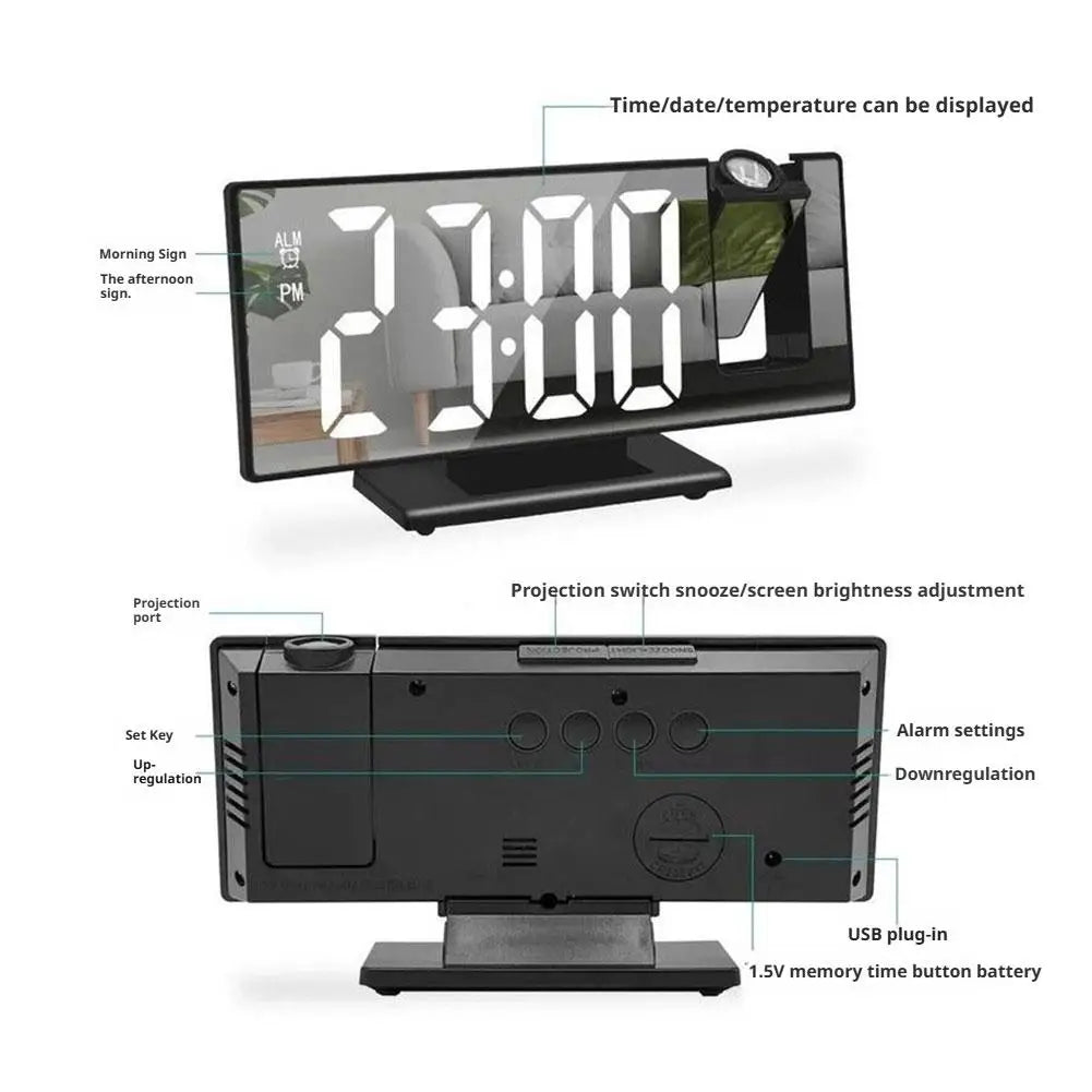 LED Digital Alarm Clock Battery Voice Control