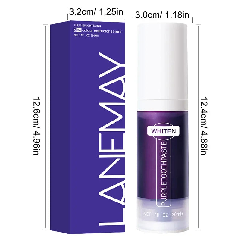 30ml V34 SmileKit Purple Toothpaste Removes Tartar Clean Oral Hygiene Fresh Breath Whitening Teeth Care Products - Daisan Mart