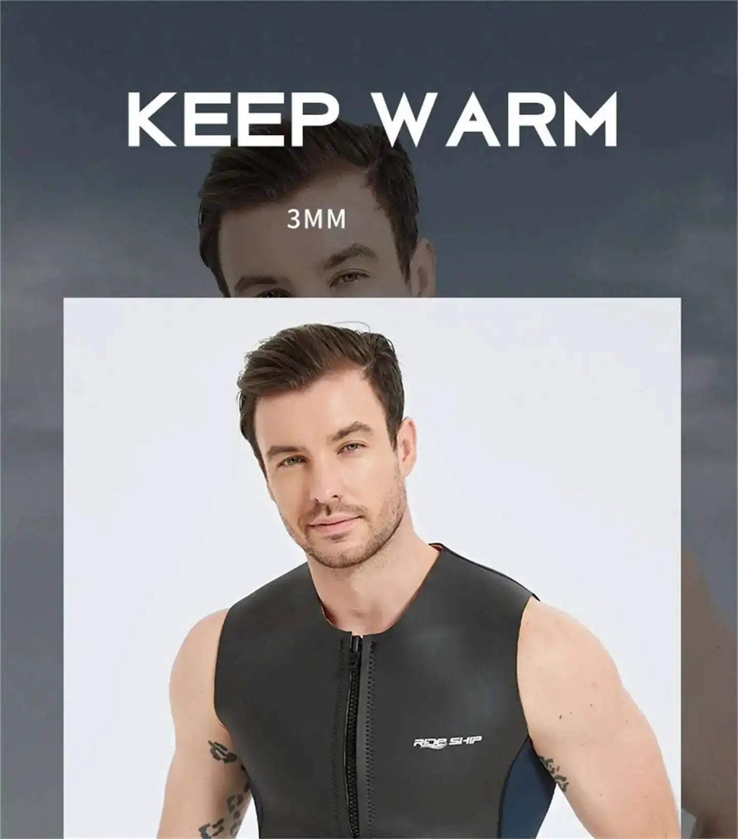 Áo Lặn Không Tay 3mm - Bơi Lội & Lướt Sóng