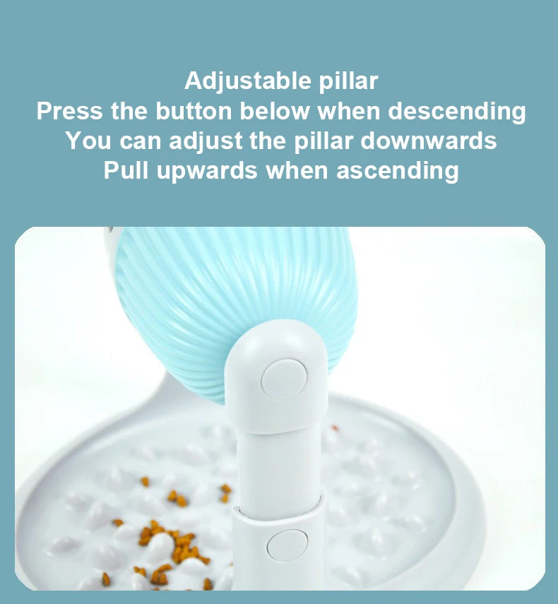 Pet Feeder Fun Dog Toy Drum Leakage Ball Cat Slow Food Bowl Healthy Diet Adjustable Height Durable Multifunctional Pet Supplies