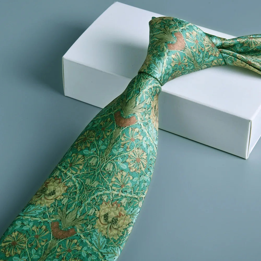 Cà vạt lụa cổ điển hoa 8cm - Quý ông lịch lãm