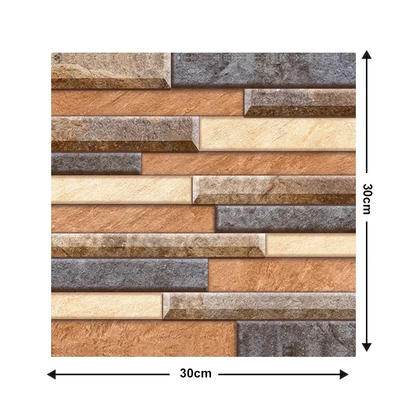 5/10PCS Stereo Wall Stickers Self-adhesive Wallpaper Brick Pattern Creative Stick Heatproof Vinyl Waterproof Kitchen Home Decor