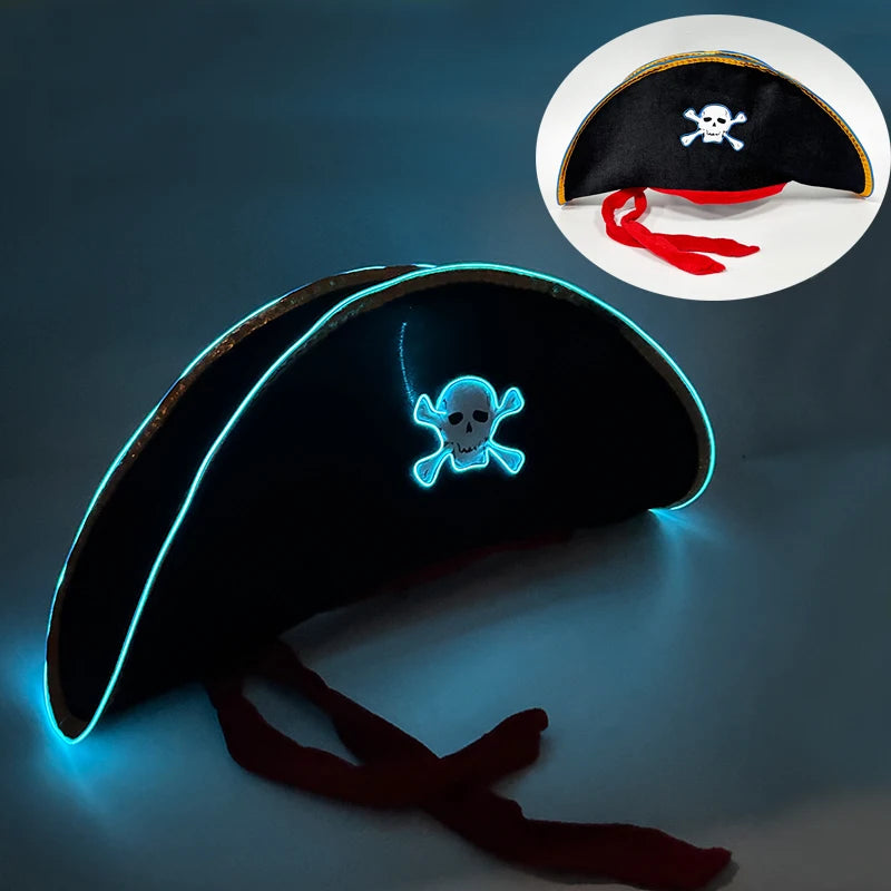 Adult Halloween LED Light Up Pirate Hat