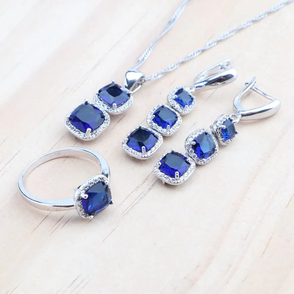 Bộ Trang Sức Bạc 925 Nữ: Hoa Tai, Dây Chuyền Zircon