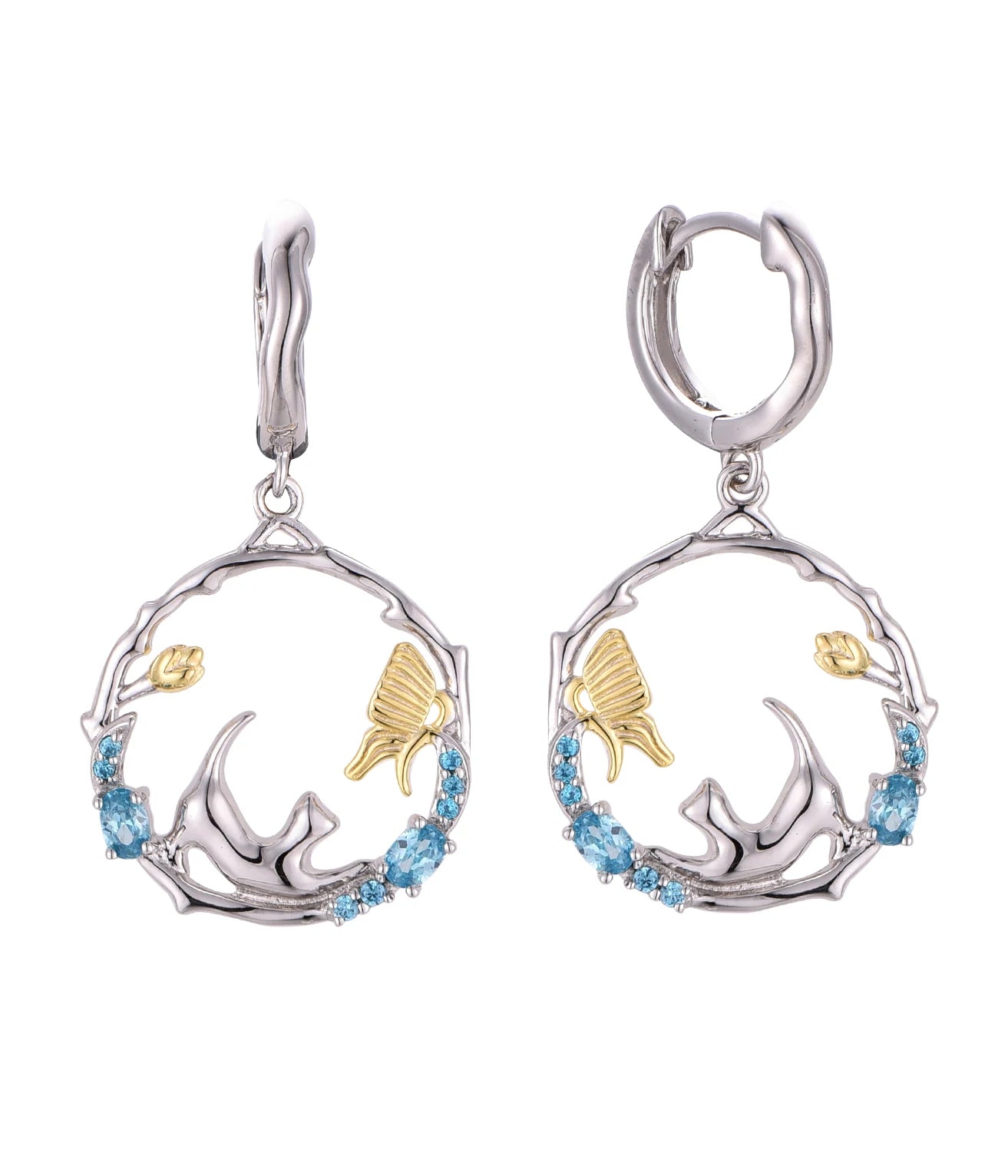 Bộ Trang Sức Mèo Bạc 925 Đính Đá Sang Trọng Nữ