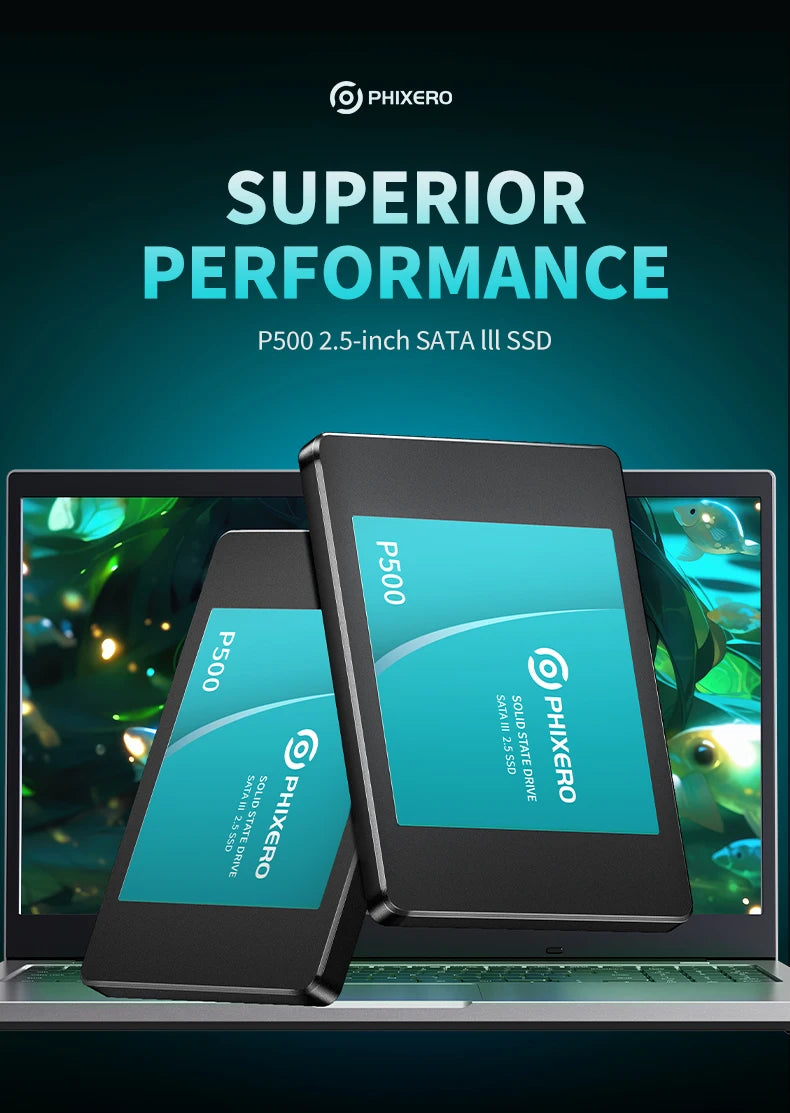 PHIXERO 2.5” High Speed ​​SSD Hard Drive For Laptop, PC