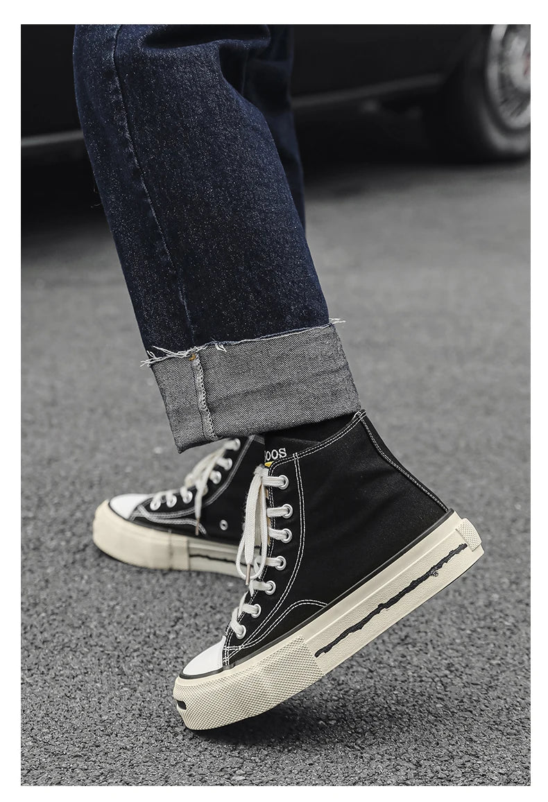 Giày Sneaker Nam Cổ Cao Phong Cách Đường Phố Xanh