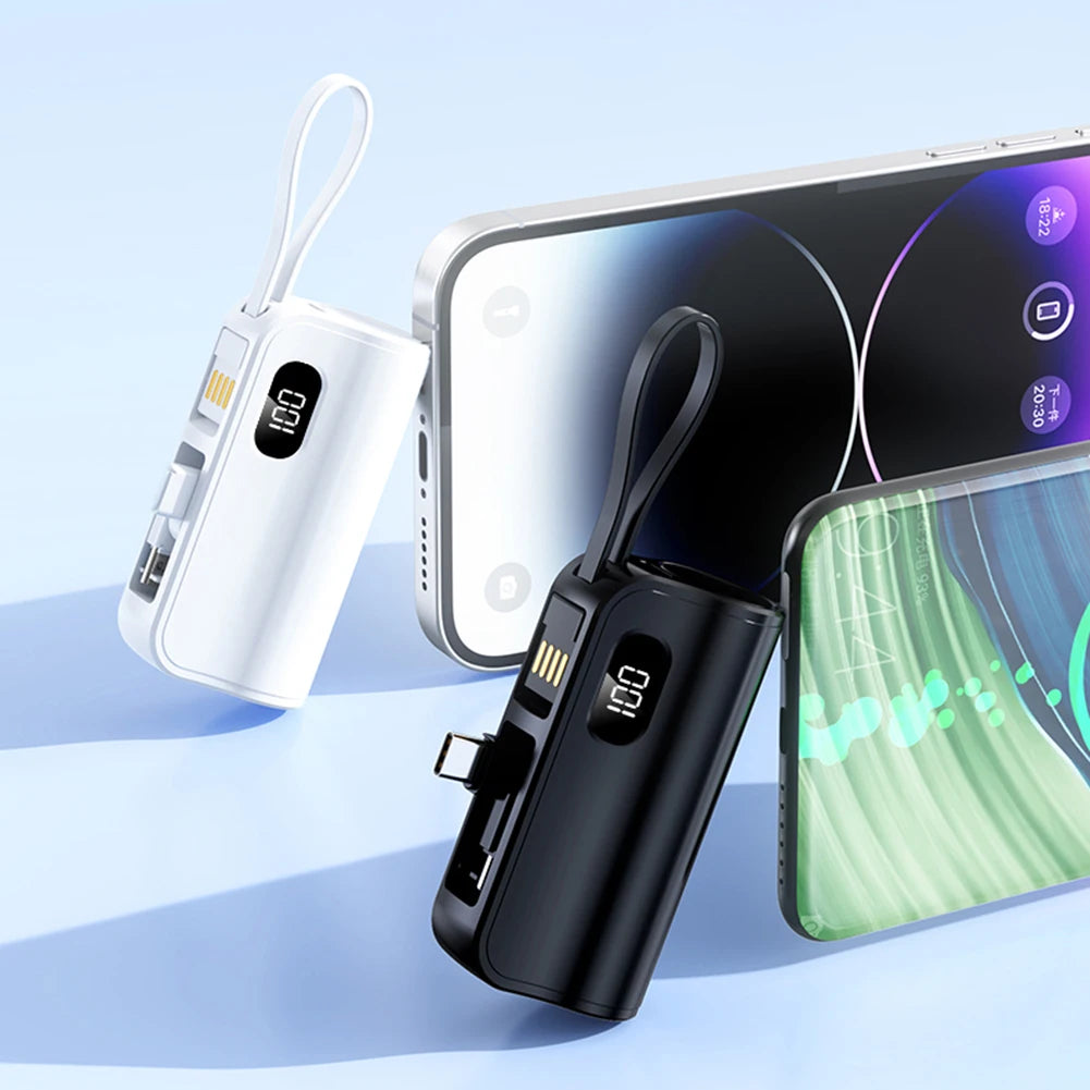 2in1 10000mAh Mini Power Bank with USB-C Holder