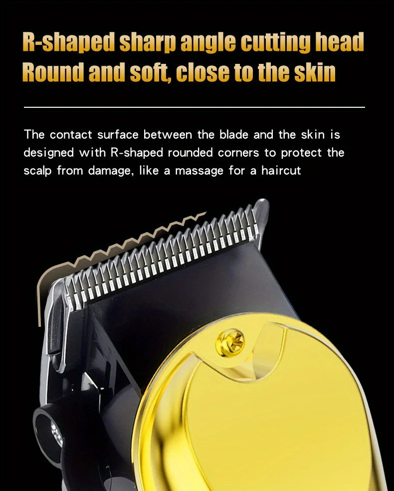 Bộ Tông Đơ Cắt Tóc Nam Chuyên Nghiệp LCD Sạc USB