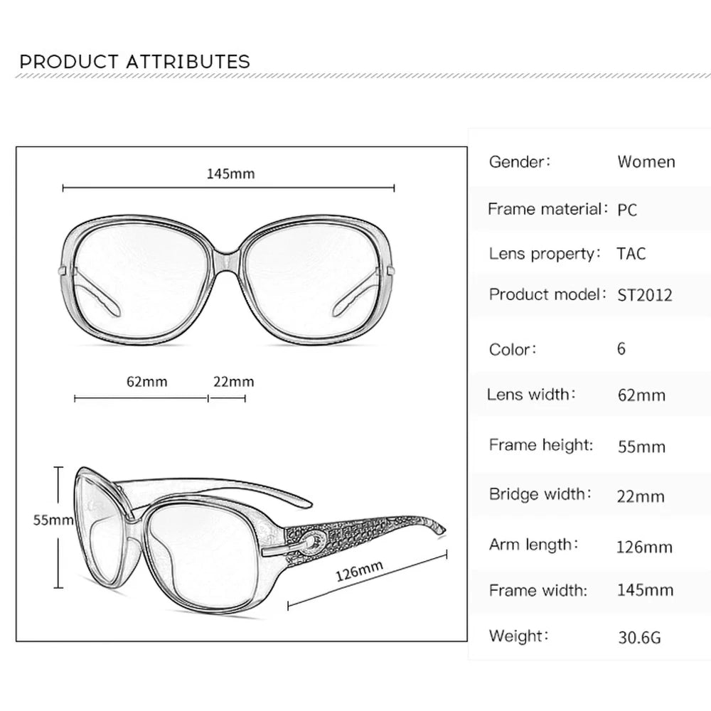 Kính Mát Nữ YSYX Gọng To Cổ Điển Thời Trang ST2012