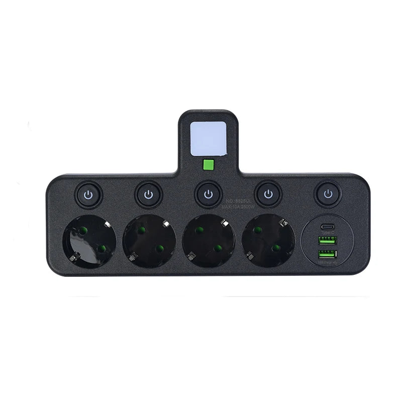 Ổ Cắm Đa Năng 6in1: 3 AC, 2 USB, 1 Type-C, Sạc Không Dây